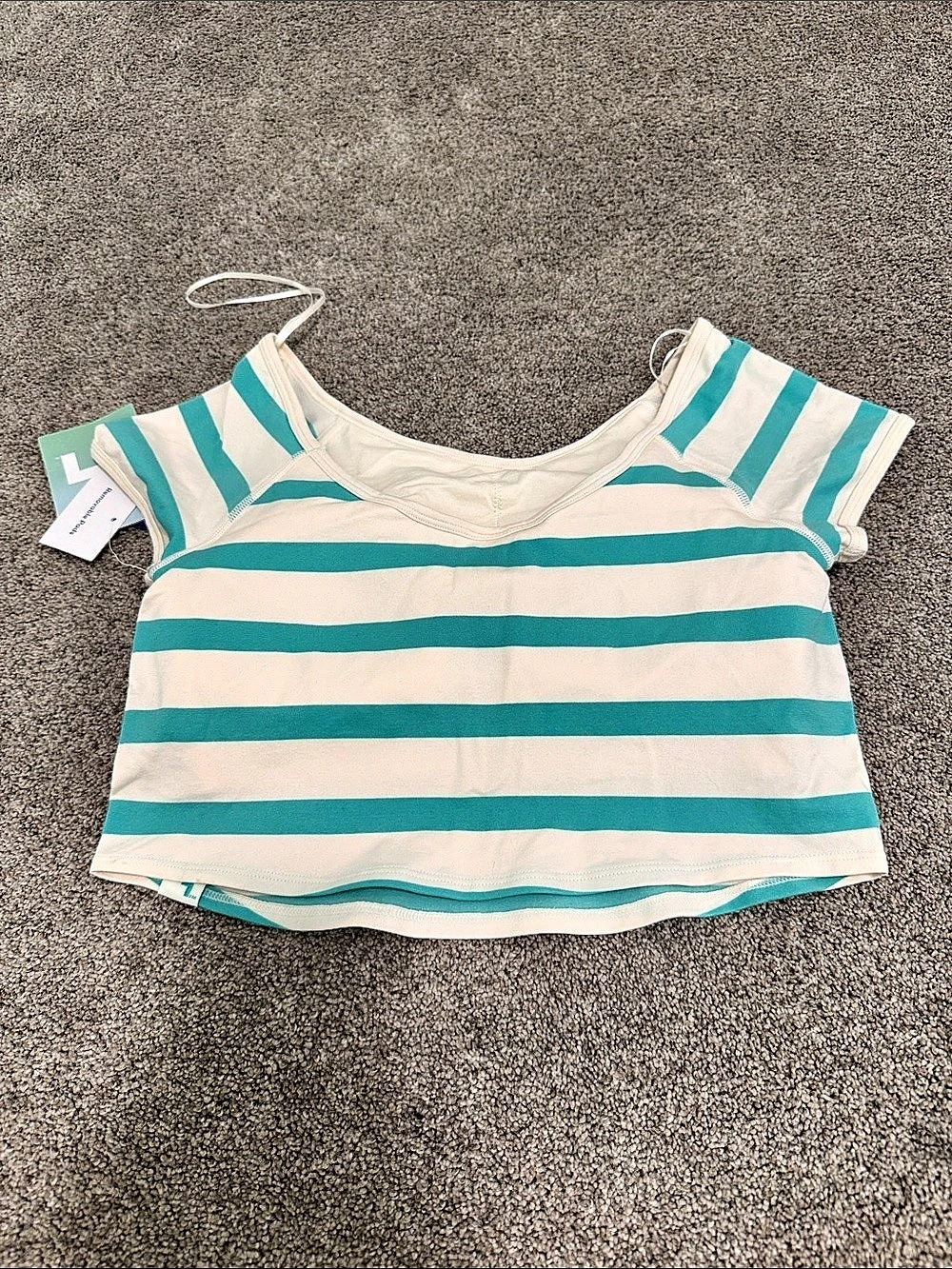 JoyLab Striped Crop Top in White & Blue